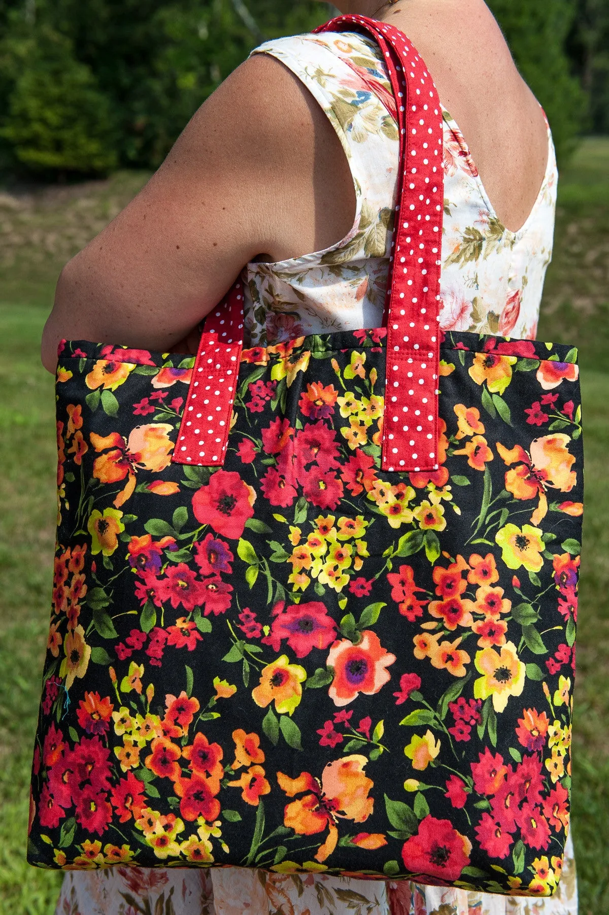 Quilted Handbag Joyful Garden At Night