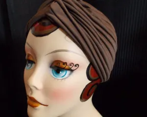 "Final Sale" Vintage Style Turbans, Brown
