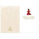 RED DRESS GLAMOROUS CHRISTMAS CARD