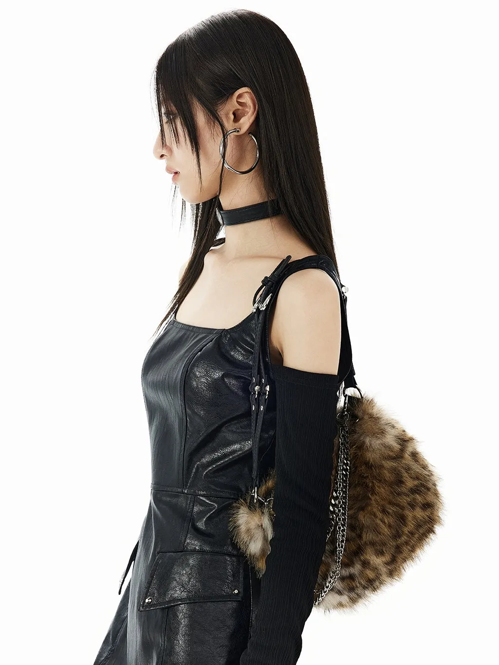 Retro Fluffily Chain Leopard Fur-Bag