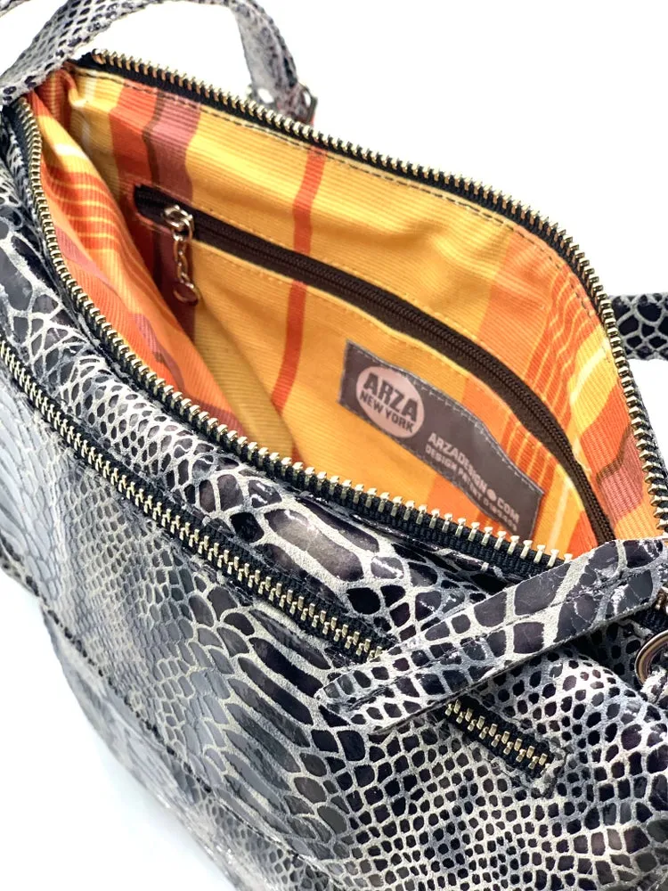 Rolita Crossbody Bag in Grey & Black Snake LIMITED EDITION