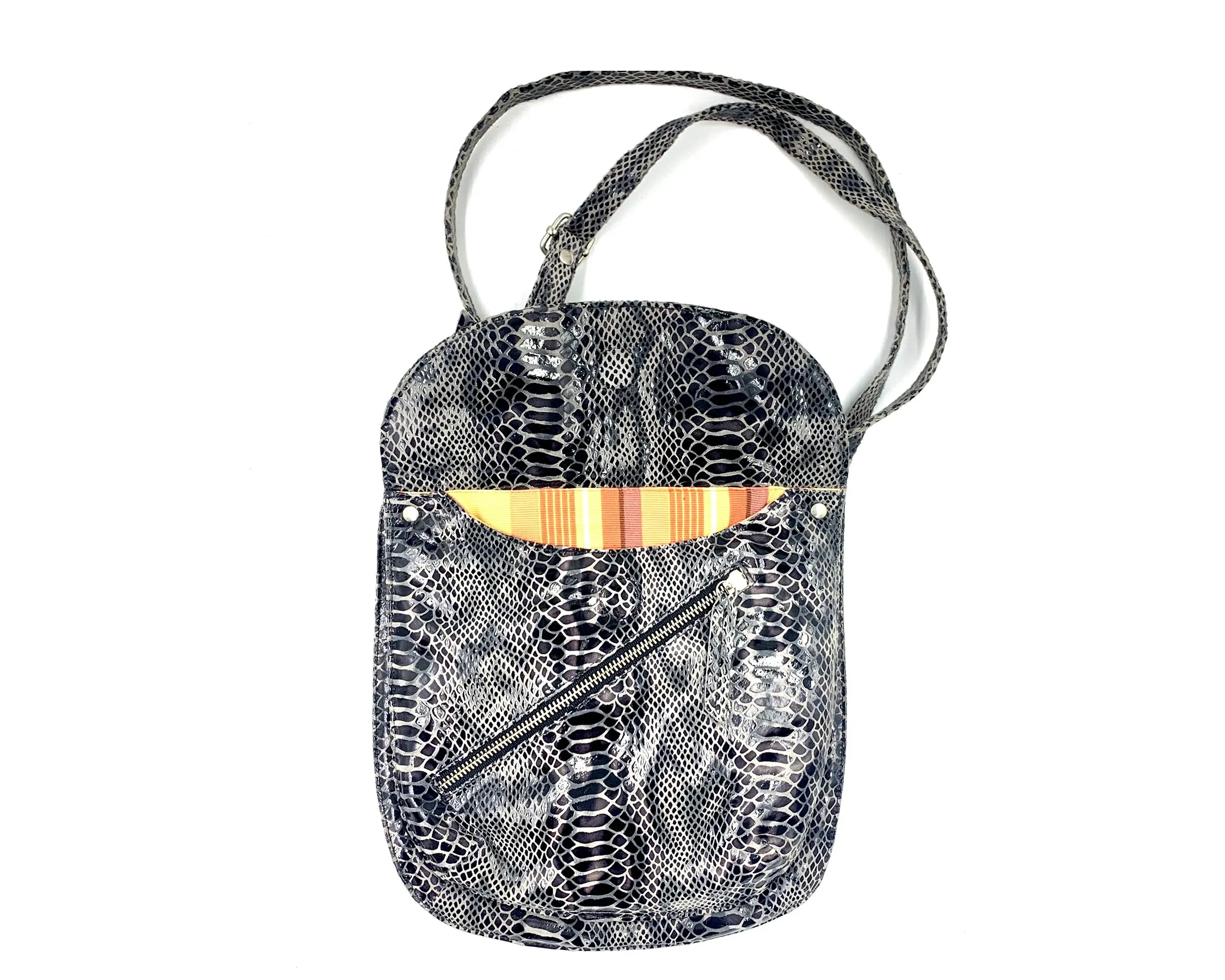 Rolita Crossbody Bag in Grey & Black Snake LIMITED EDITION