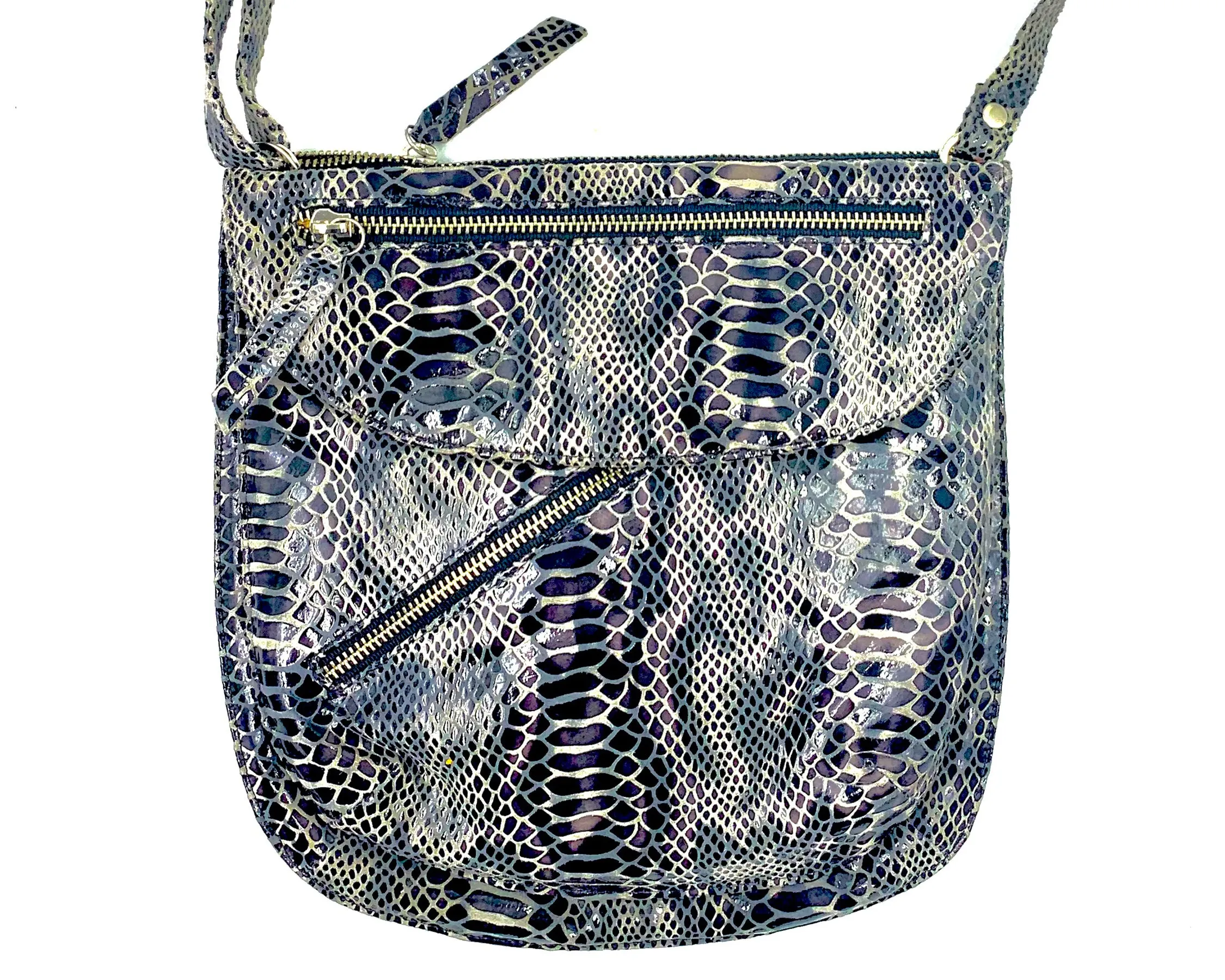 Rolita Crossbody Bag in Grey & Black Snake LIMITED EDITION