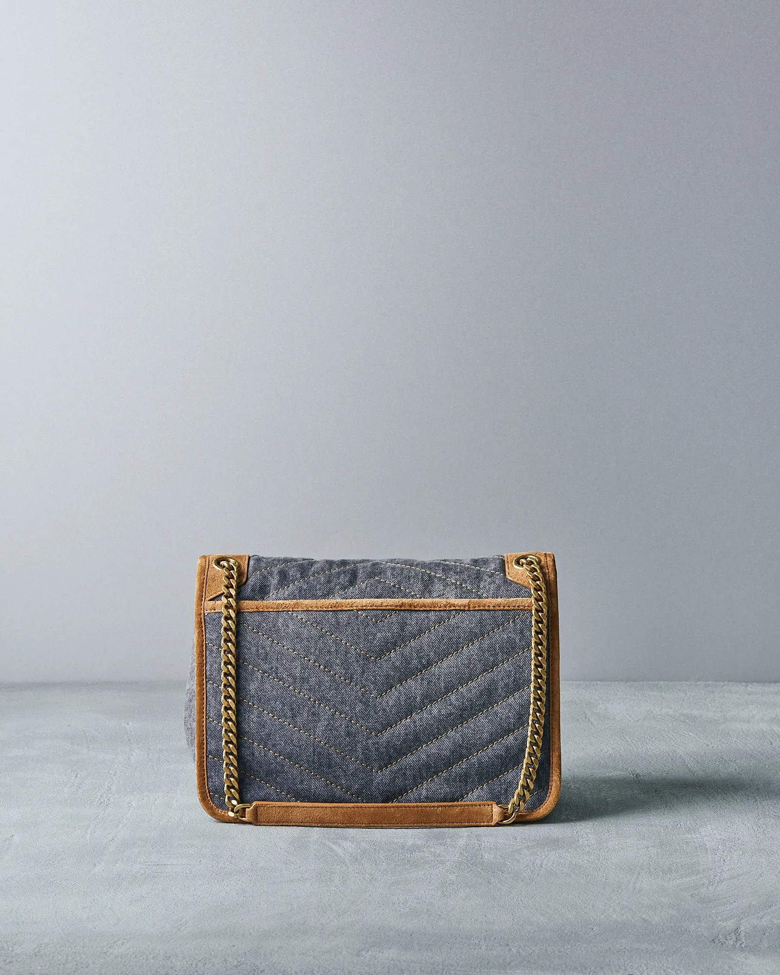Saint Laurent 2022 Medium Monogram Matelassé Niki Denim Bag