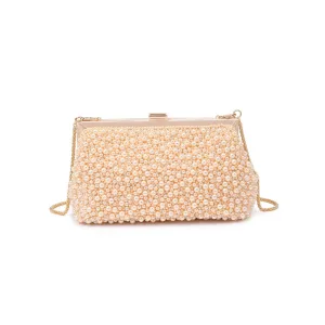 Samira Pearl Beaded Frame Evening Formal Clutch