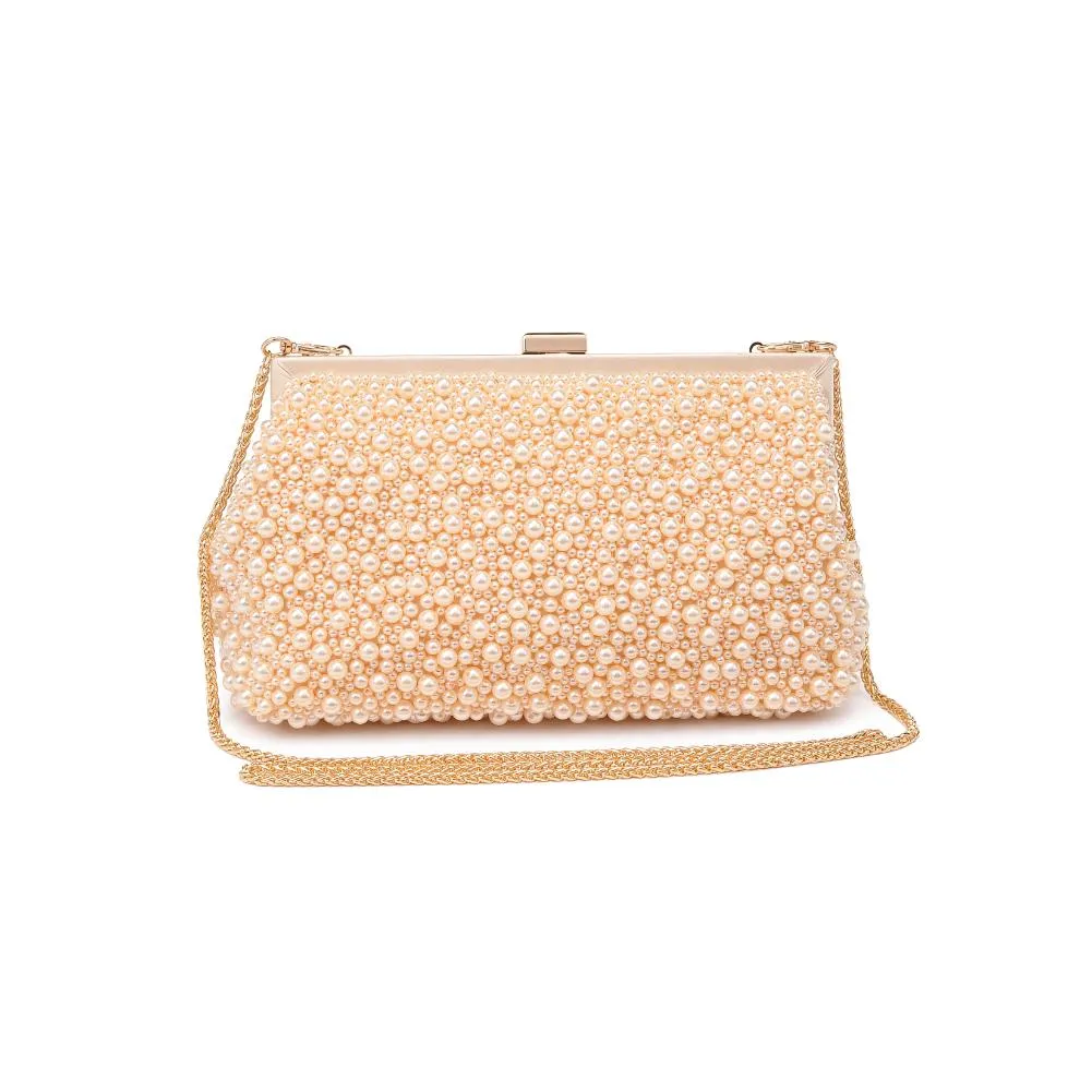 Samira Pearl Beaded Frame Evening Formal Clutch