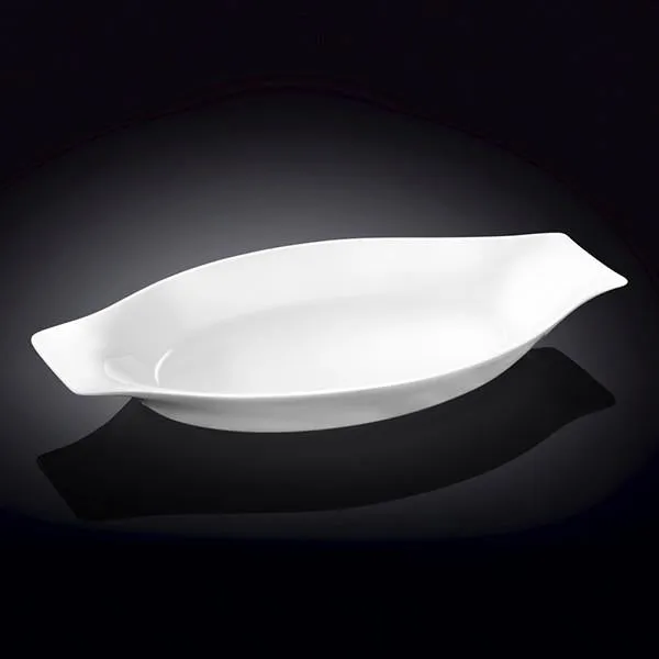 Set Of 3 White Oval Casserole Baking Dish 12" inch | 30 Cm