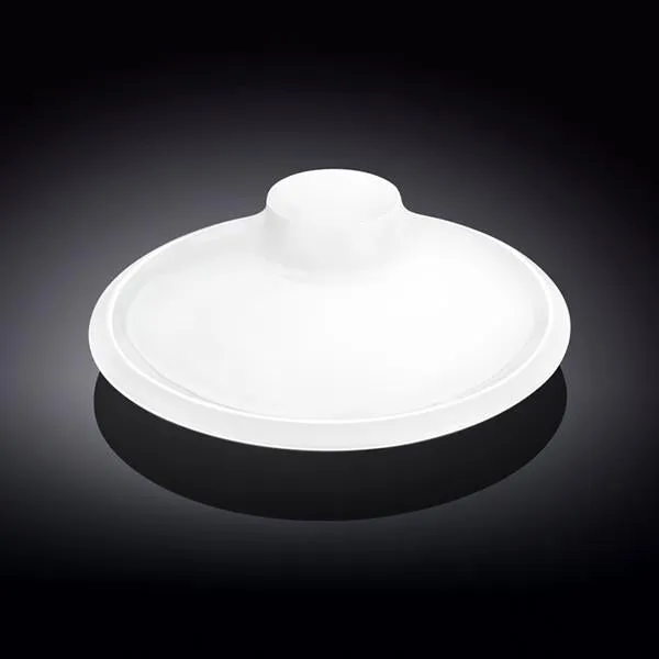 Set Of 3 White Round Platter With Sauce Compartment 10" inch |