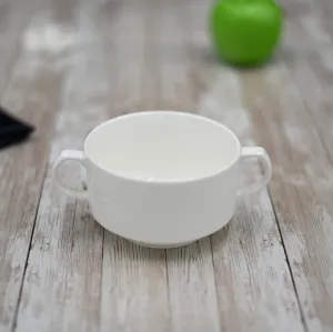 Set Of 4 White Soup Cup 4" inch | 10.5 cm 12 Fl Oz | 350 Ml