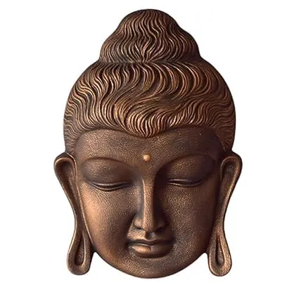 Shawshank Indoor/outdoor decor 2.5 Feet Curly Buddha Head Wall Hanging Mural Showpiece for Home Entrance Decor, Study Room - Idol Statue Buddha face Wall Mount/Buddha Curly Hair Face Wall Hanging