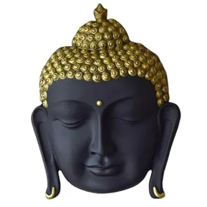 Shawshank Indoor/outdoor decor Buddha Wall Hanging Mural Showpiece for Home Entrance Decor, Office, Study Room - Idol Statue Shri Buddha face Wall Mount (Black)
