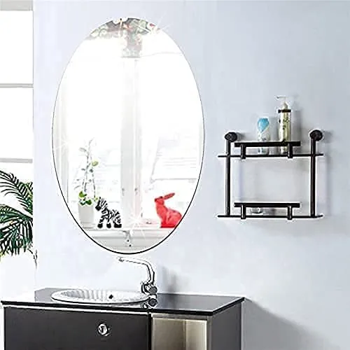 SIDDHU HUB Flexible Mirror Sheets Self-Adhesive Plastic Mirror Tiles Non-Glass Mirror Stickers for Home Decoration