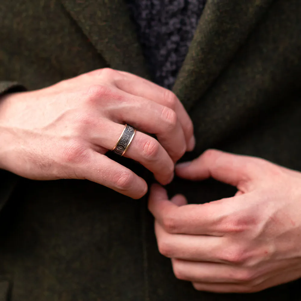 Silver Arda Ring with Rare Irish Gold