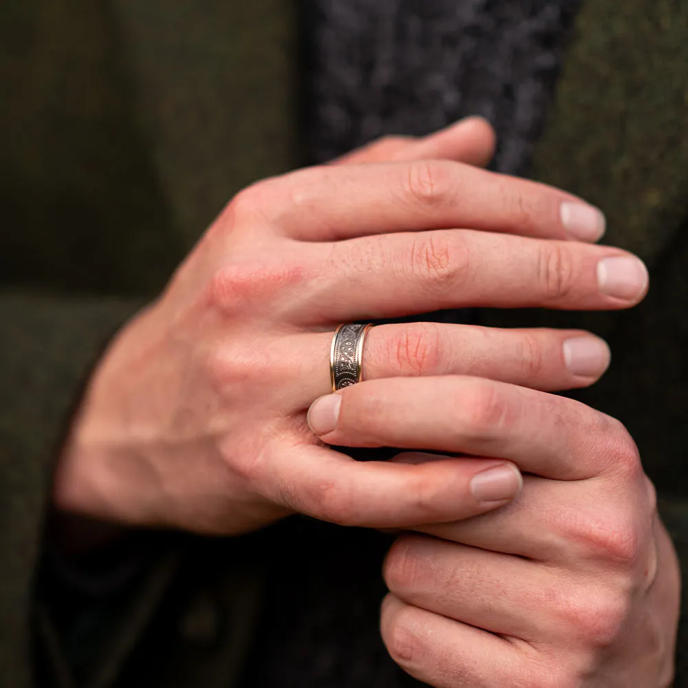 Silver Arda Ring with Rare Irish Gold