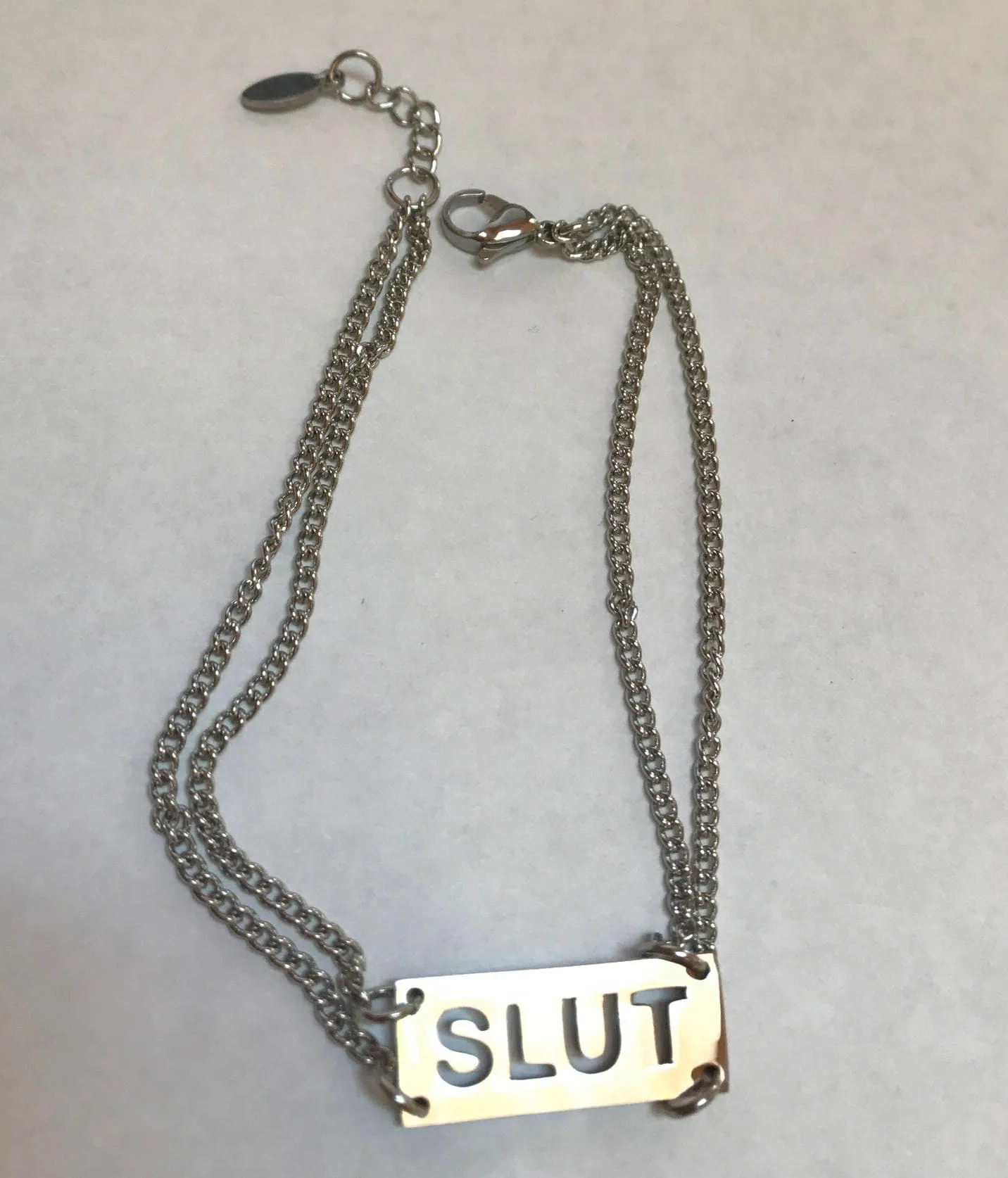 Slut Bracelet or small anklet in Stainless Steel with gift bag included