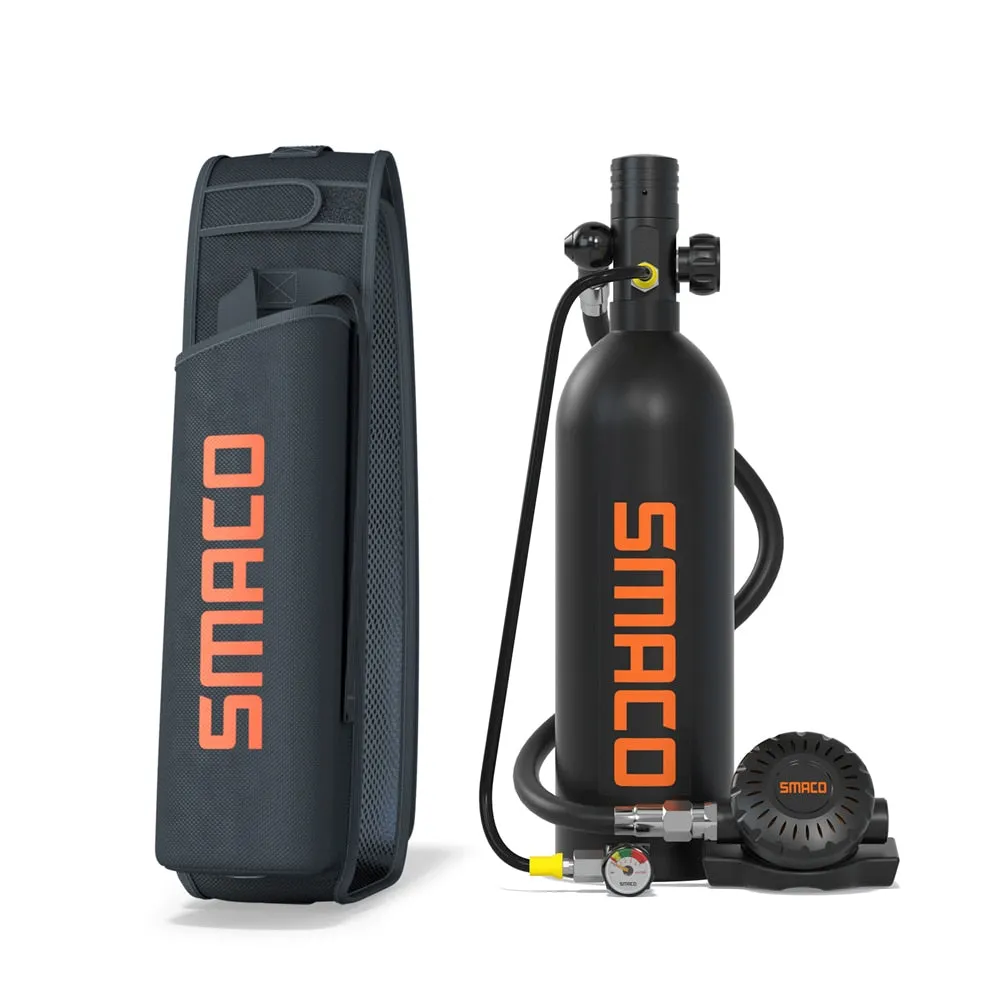 SMACO S400Pro Mini Scuba Diving Tank/Equipment Set Mini Oxygen Cylinder Respirator Air Tank Hand Pump 1L Oxygen Cylinder Diving