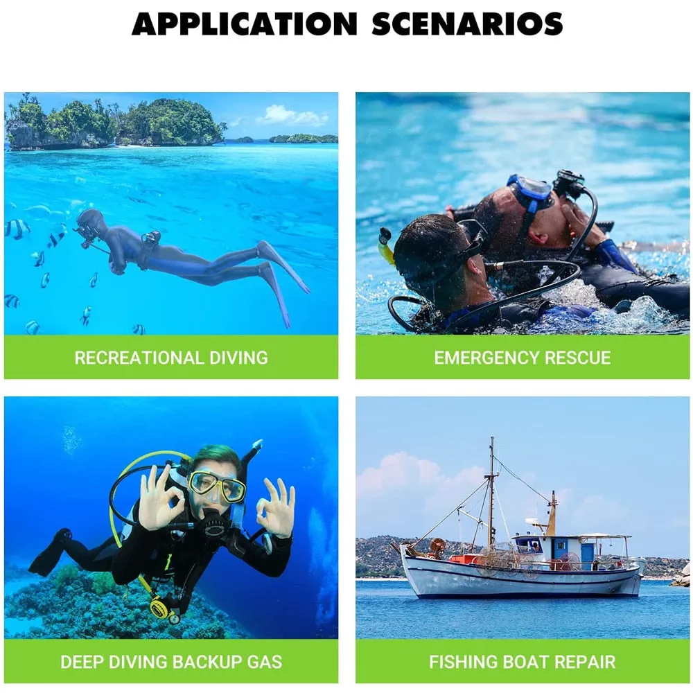 SMACO S400Pro Mini Scuba Diving Tank/Equipment Set Mini Oxygen Cylinder Respirator Air Tank Hand Pump 1L Oxygen Cylinder Diving