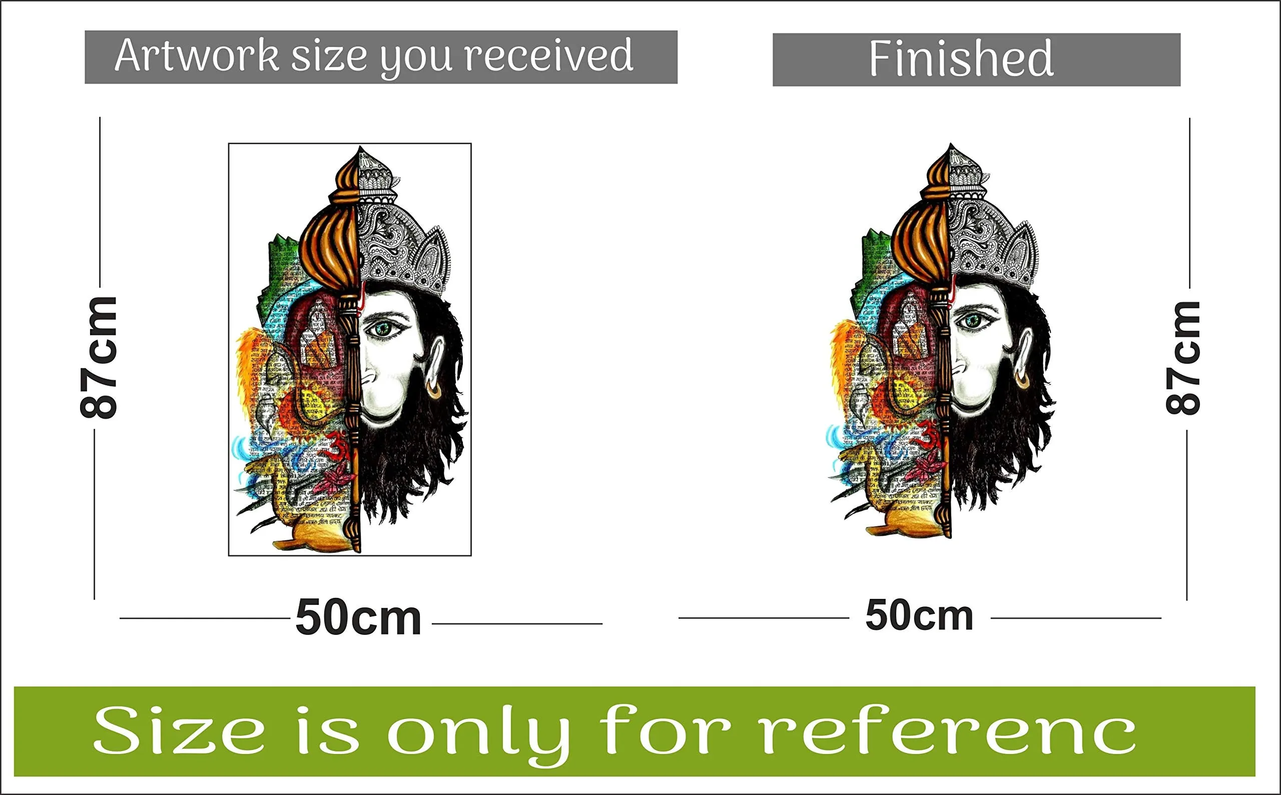 Sticker Hub Shree Hanuman Spiritual Decorative Wall Sticker (87 x 50 cm) BS940W