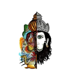 Sticker Hub Shree Hanuman Spiritual Decorative Wall Sticker (87 x 50 cm) BS940W