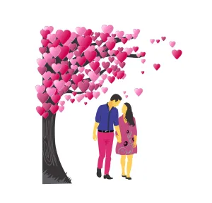 Sticker Hub Wall Sticker for Living Room -Bedroom - Office - Home Decor |Couple Goals Wall Stickers (77Cm X 70Cm) BS835