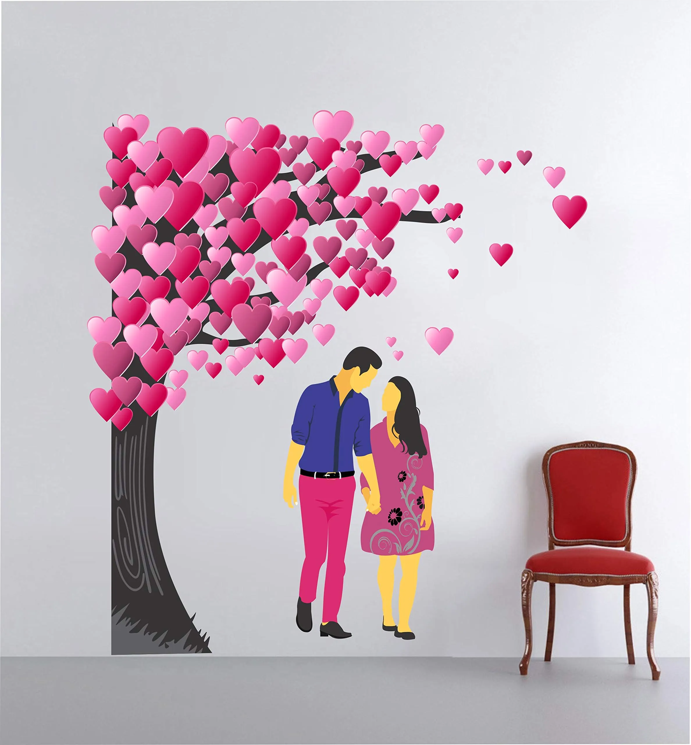 Sticker Hub Wall Sticker for Living Room -Bedroom - Office - Home Decor |Couple Goals Wall Stickers (77Cm X 70Cm) BS835