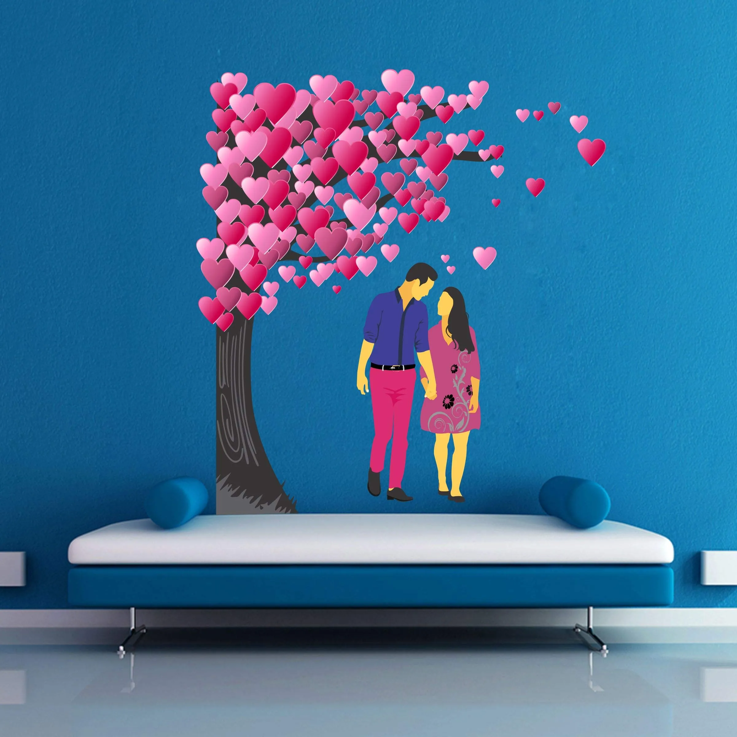 Sticker Hub Wall Sticker for Living Room -Bedroom - Office - Home Decor |Couple Goals Wall Stickers (77Cm X 70Cm) BS835