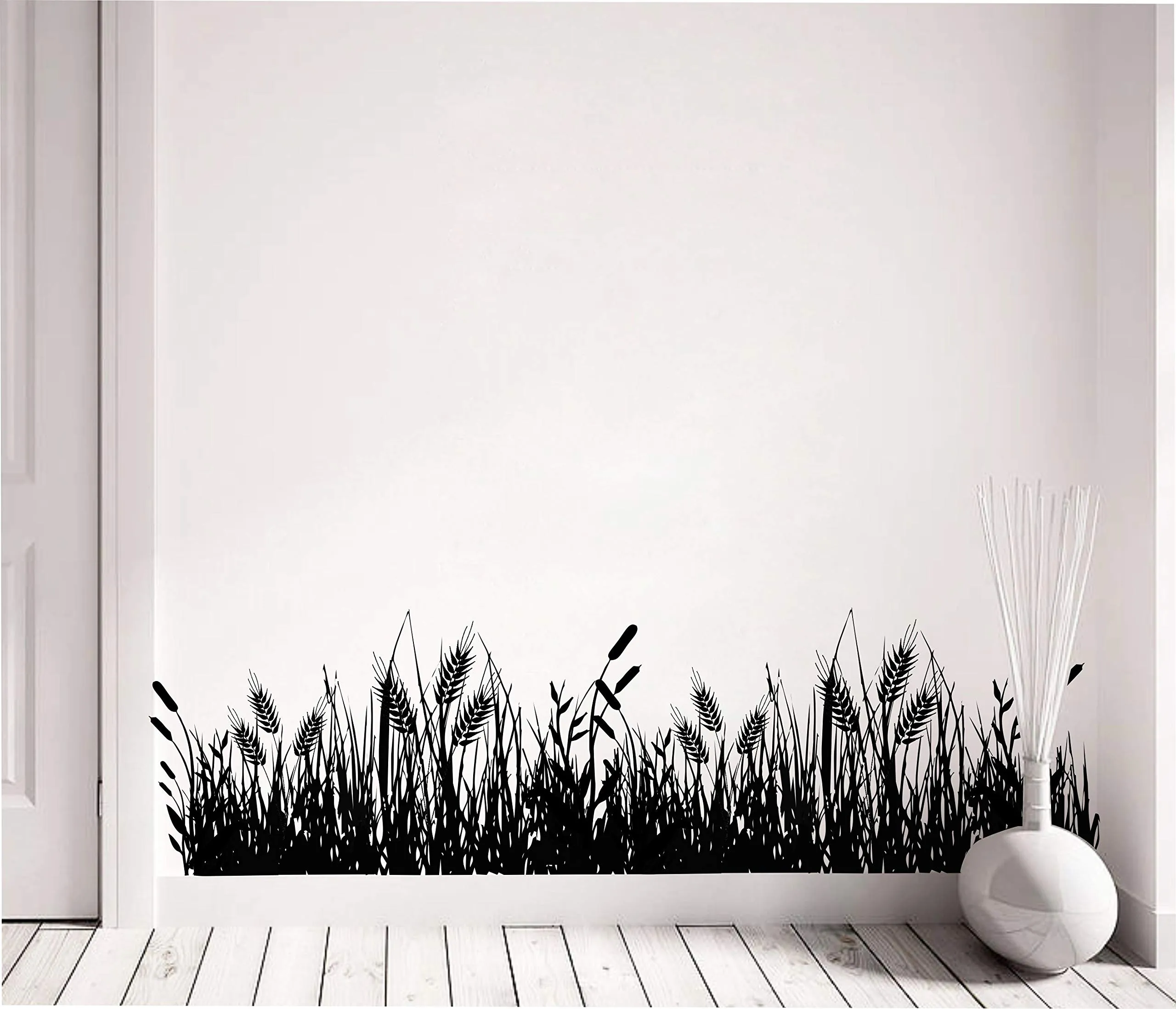 Sticker Hub Wall Sticker for Living Room -Bedroom - Office - Home Decor | Wheat Grass Wall Stickers (29Cm X 117Cm) BS829