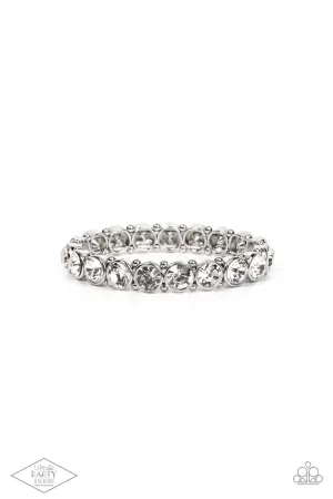 Sugar-Coated Sparkle - White Bracelet - Paparazzi Accessories