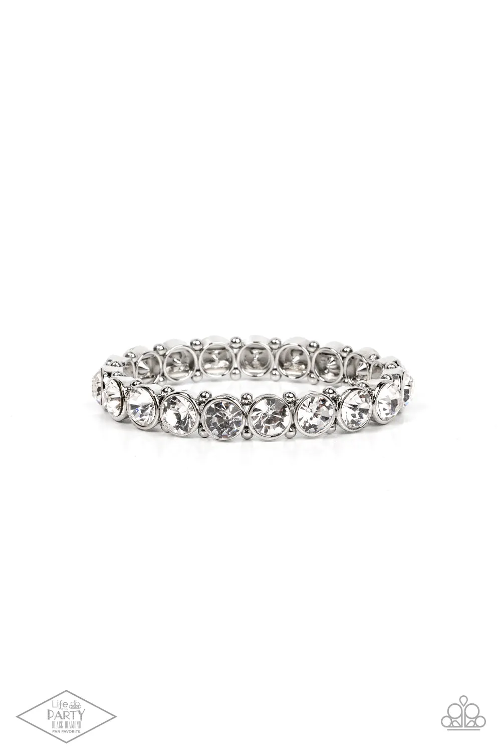 Sugar-Coated Sparkle - White Bracelet - Paparazzi Accessories