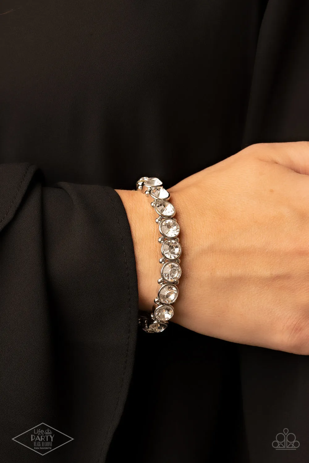 Sugar-Coated Sparkle - White Bracelet - Paparazzi Accessories