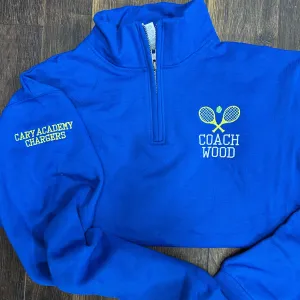 Tennis Coach Team Personalized Quarter Zip Sweatshirt