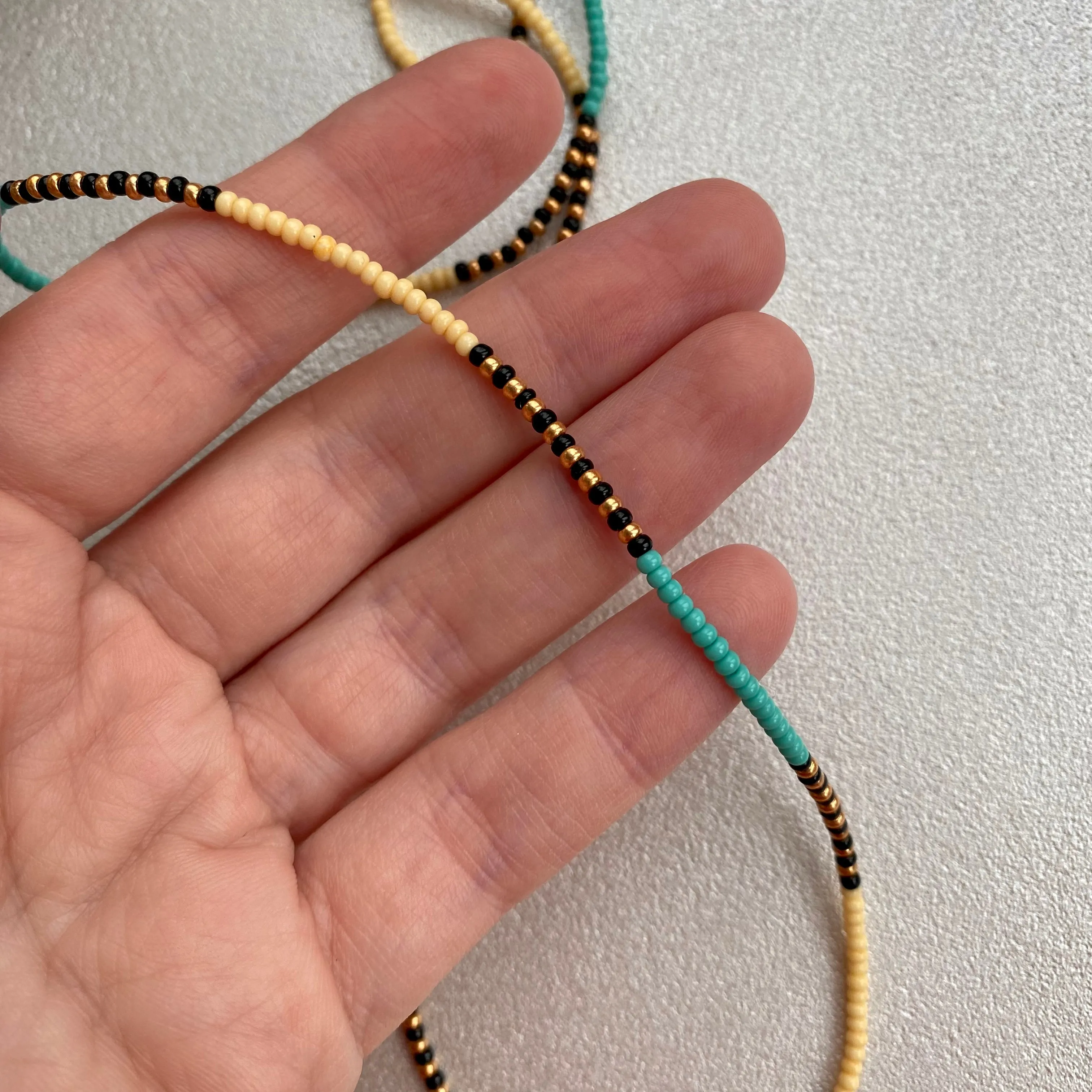 Turquoise Ivory Seed Bead Glasses chain, Boho Hippie Eyeglass chain, Cute Teacher lanyard, Sunglasses Strap cord, Dainty Face Mask chain