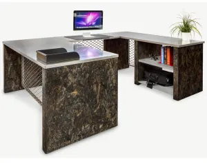 Urban Junior U Shape Industrial Desk with Storage Shelves