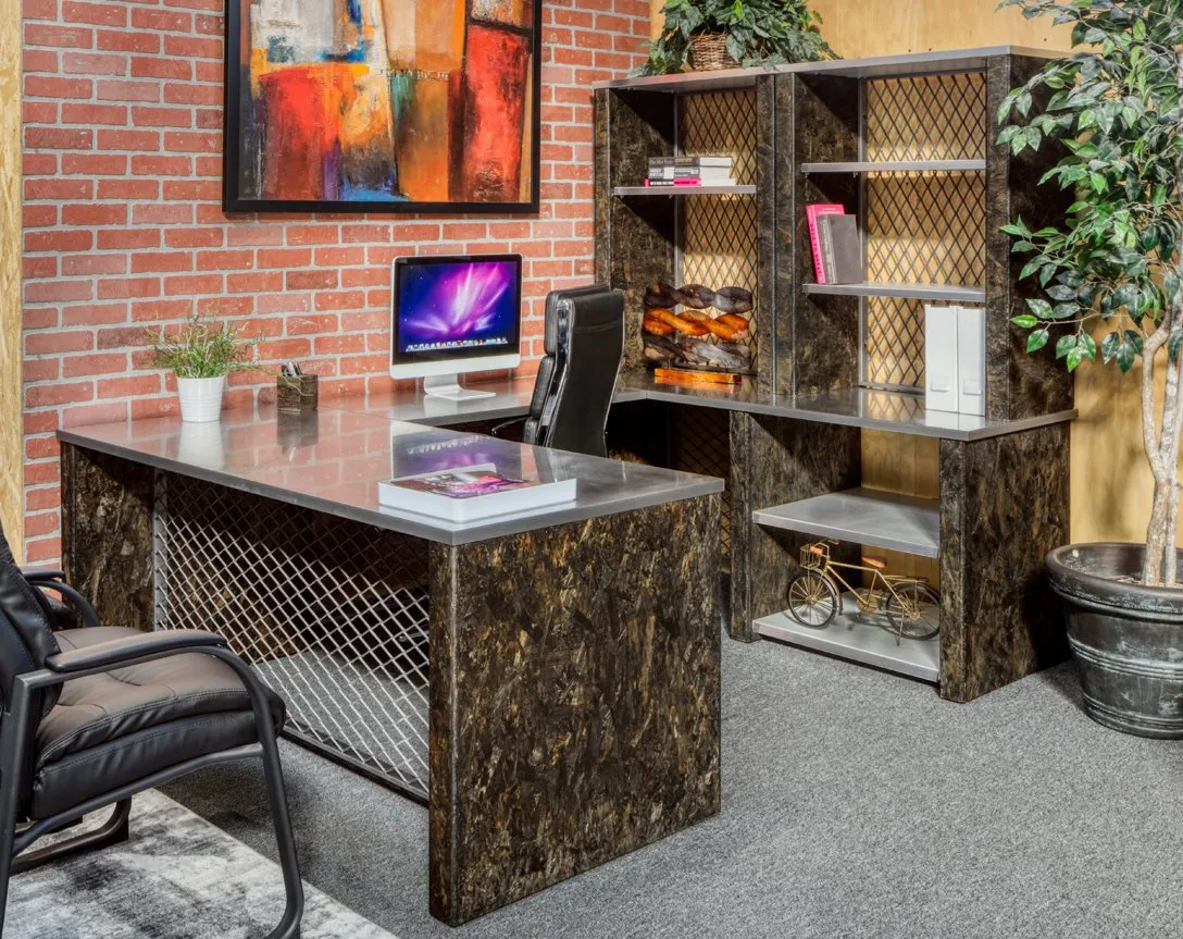 Urban Junior U Shape Industrial Desk with Storage Shelves