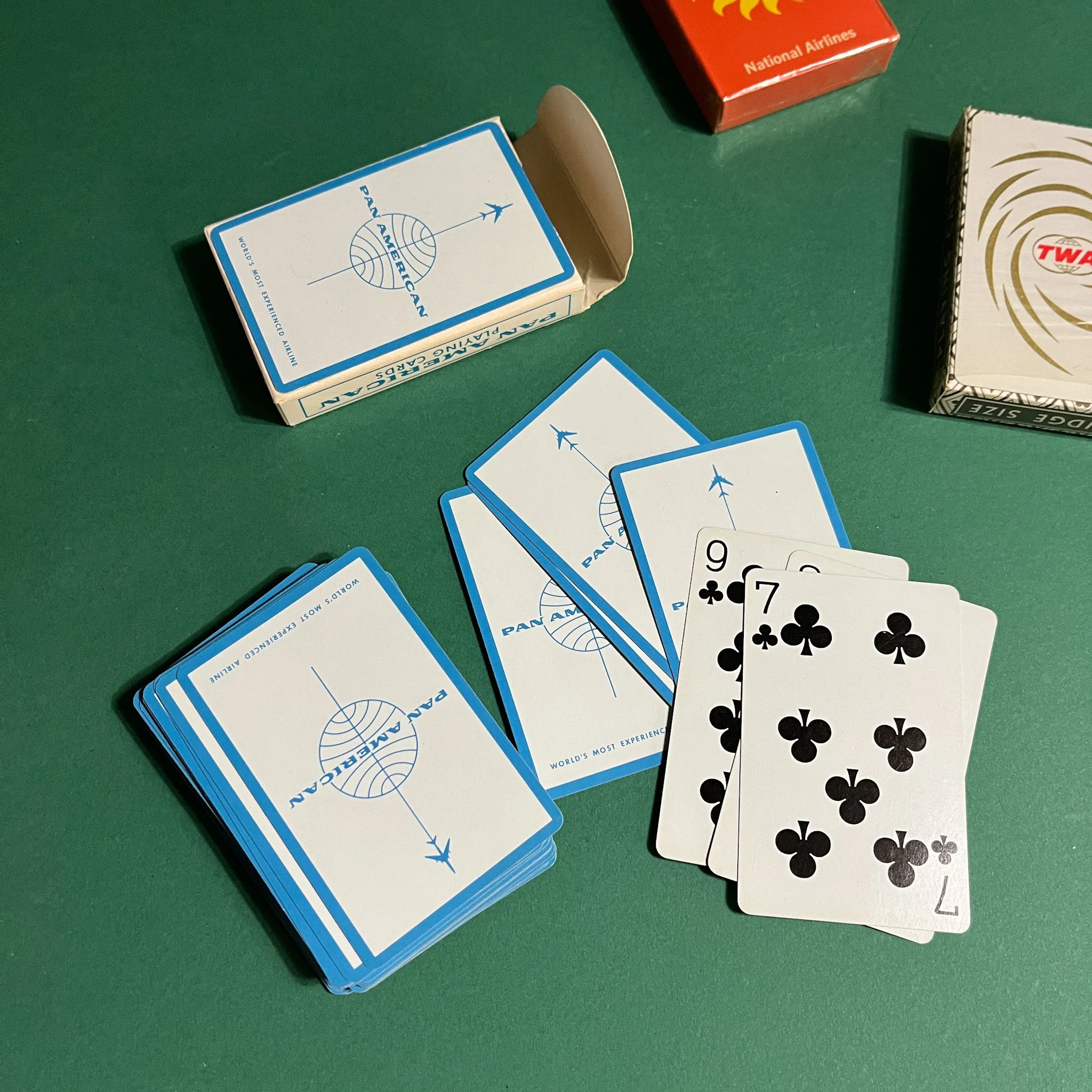 Vintage Eastern/TWA/National Airlines Playing Cards, Set of 3