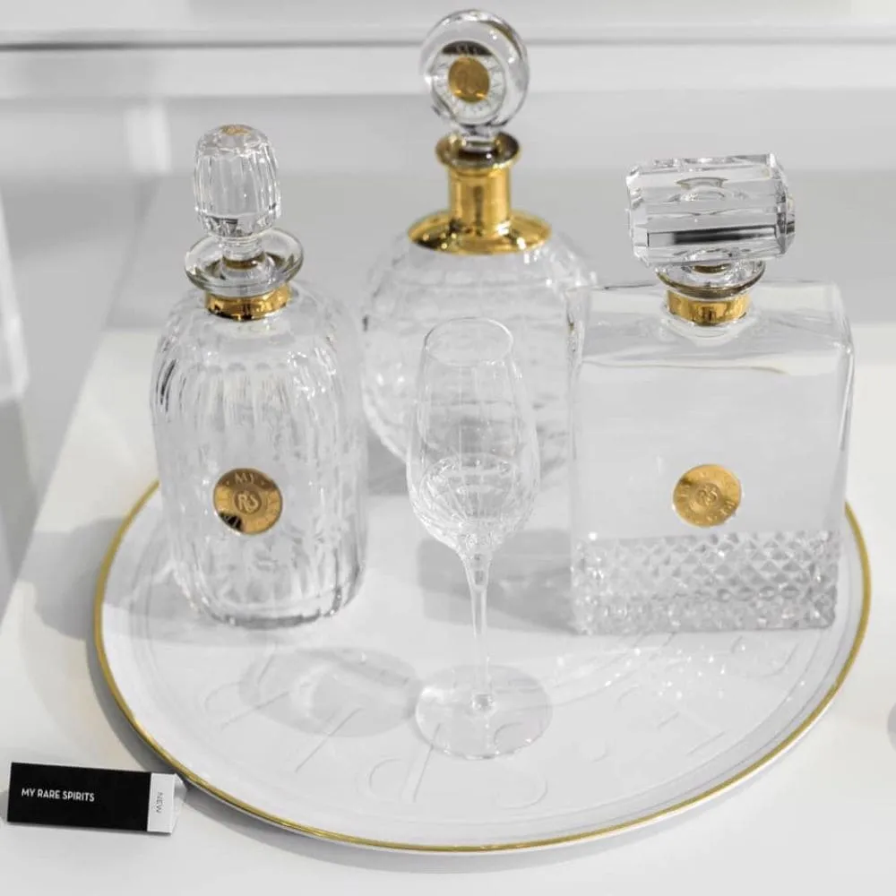 Vista Alegre My Rare Spirits Areni whisky decanter with gold decoration