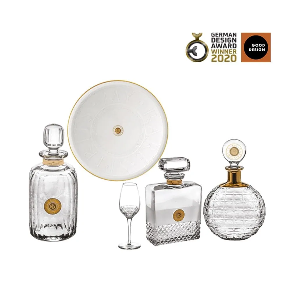 Vista Alegre My Rare Spirits Areni whisky decanter with gold decoration