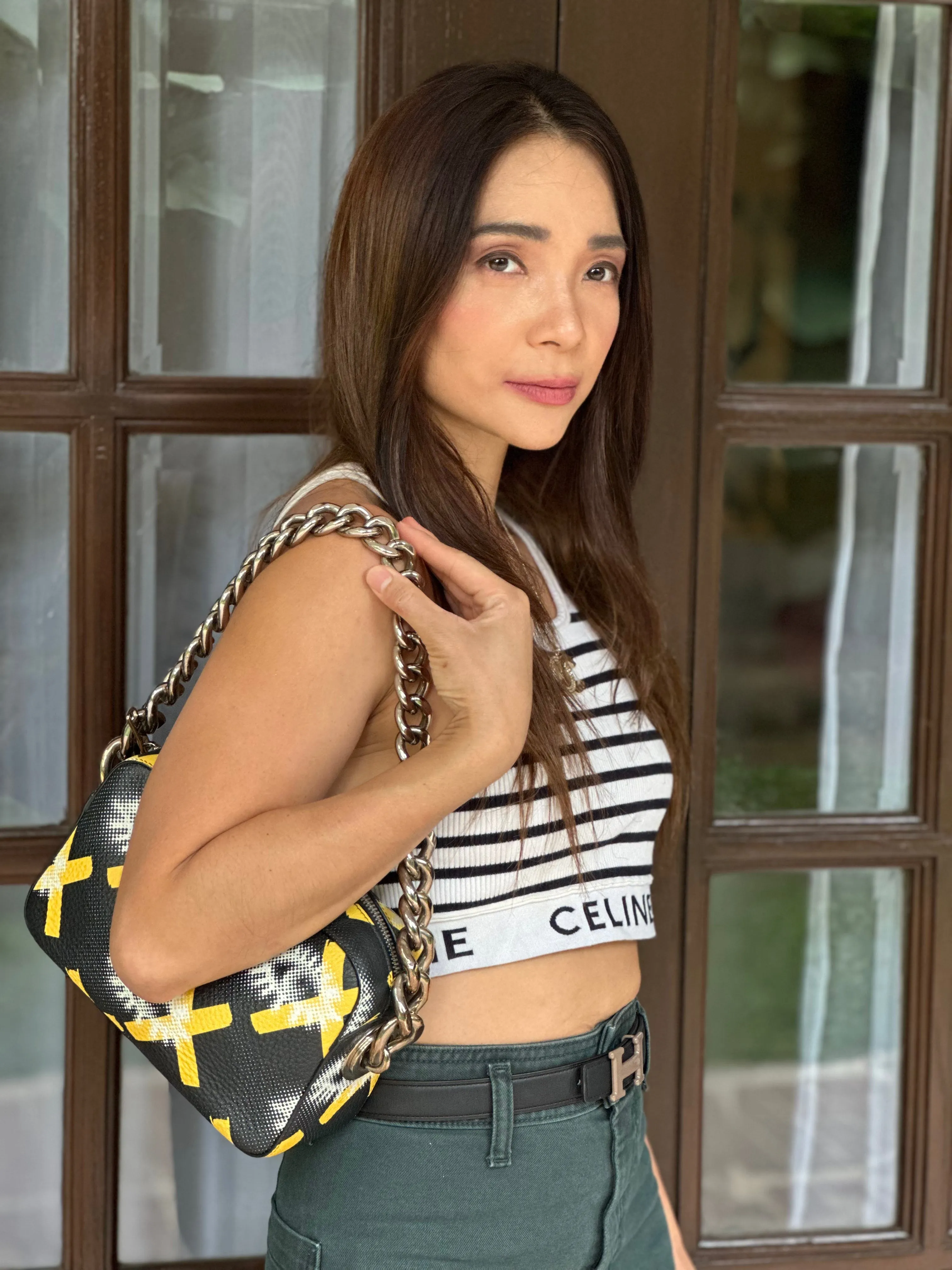 Vitello Daino Eye Inside Shoulder Bag