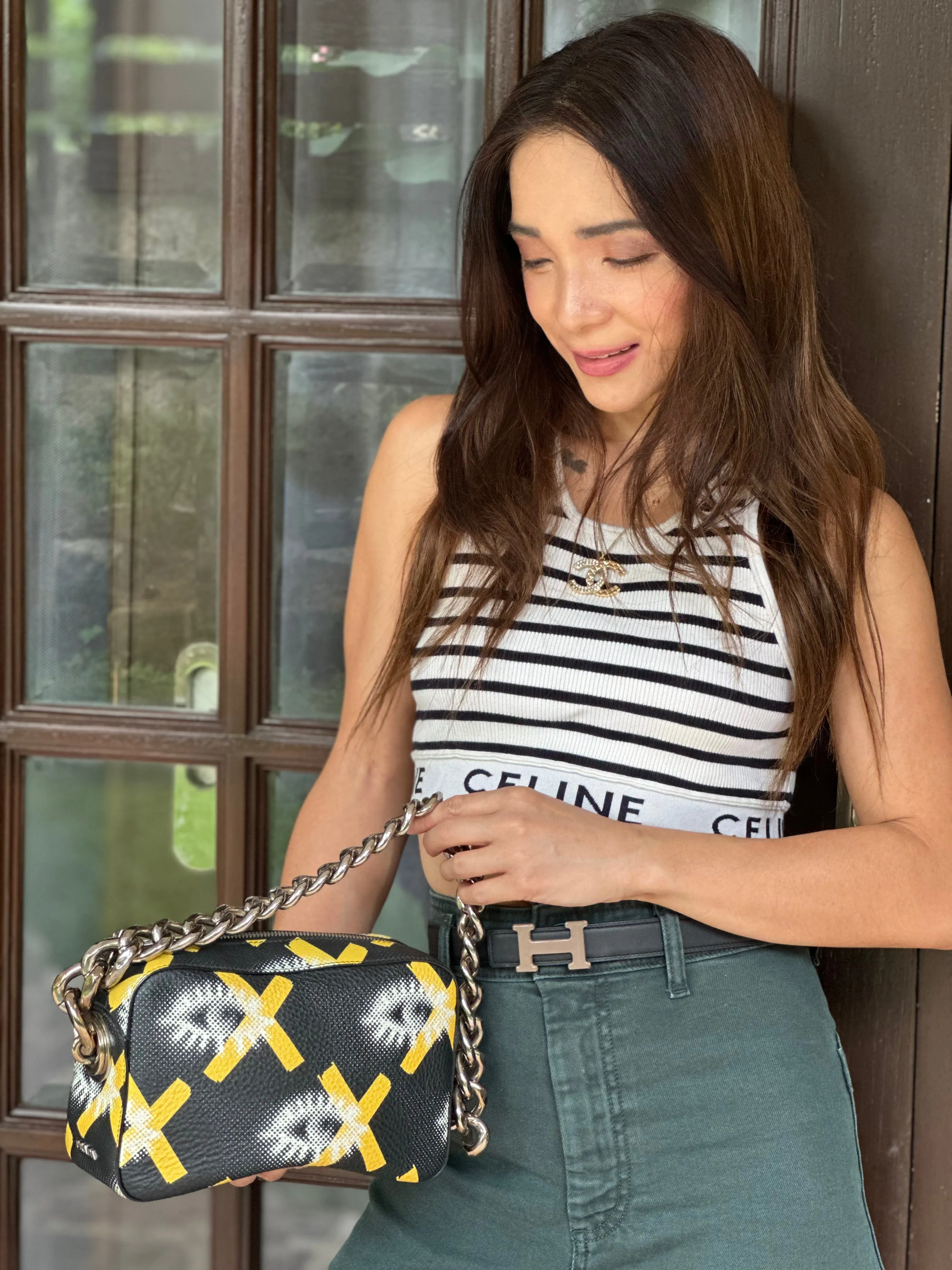 Vitello Daino Eye Inside Shoulder Bag