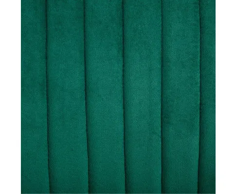 Viva Forever Set of 2 Green Velvet Dining Chairs-Art Deco Design with Gold Metal Legs