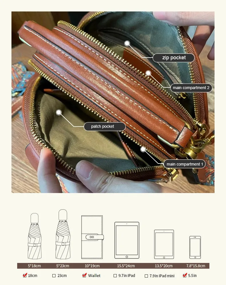 Women Genuine Leather Ellipse Shell Versatile Handbag