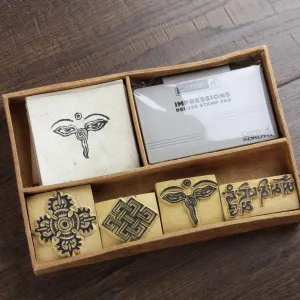Wood Block Print Stamp Gift Set