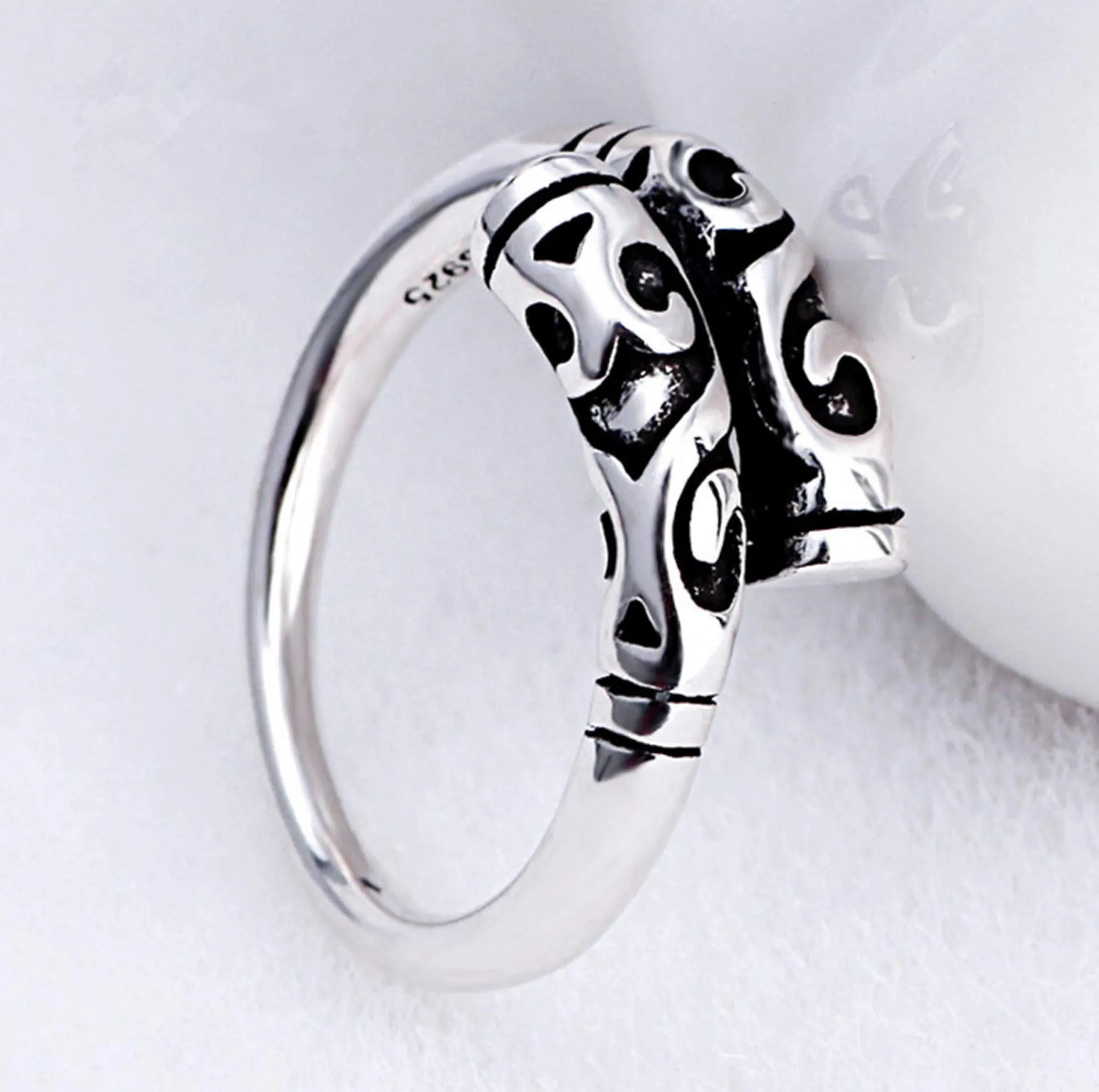 Yellow Chimes Designer Crafted Retro Vintage Ancient Style Opening Ends Silver Plated Rings for Women and Girl's