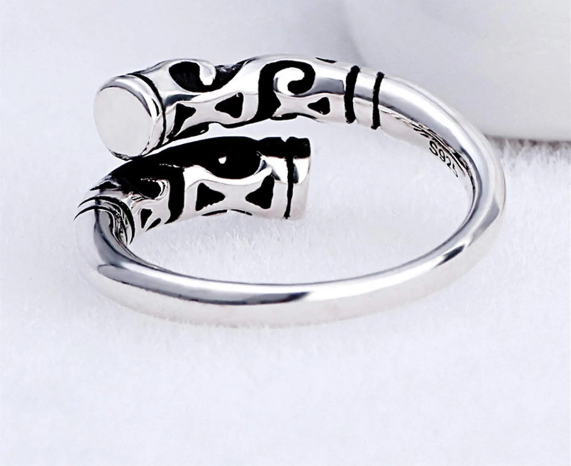 Yellow Chimes Designer Crafted Retro Vintage Ancient Style Opening Ends Silver Plated Rings for Women and Girl's